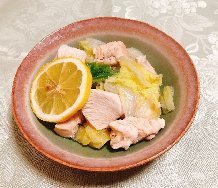 健康レシピ　14　鶏胸肉と白菜のレモン煮