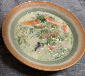 お料理カルシウムレシピ7　あおさの豆乳スープの作り方