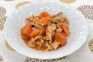 健康レシピ73　豚肉とトマトの生姜炒め